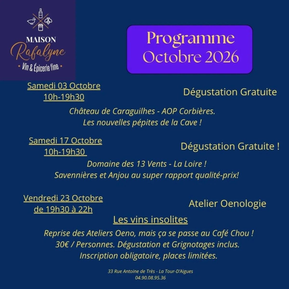 Programme d'octobre