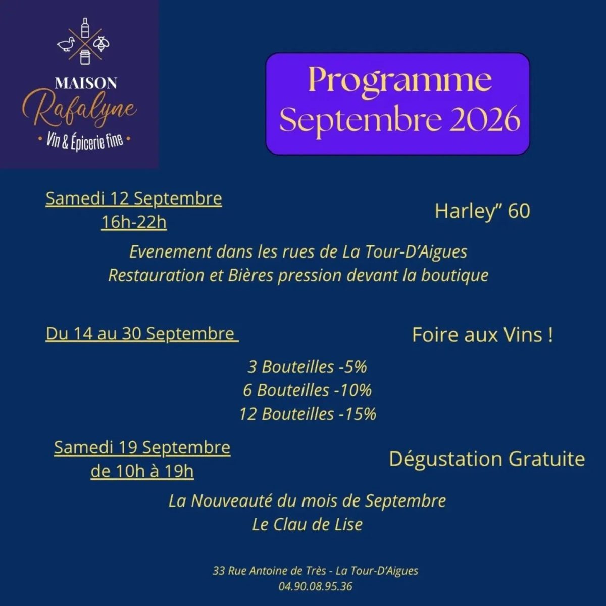 Programme de septembre